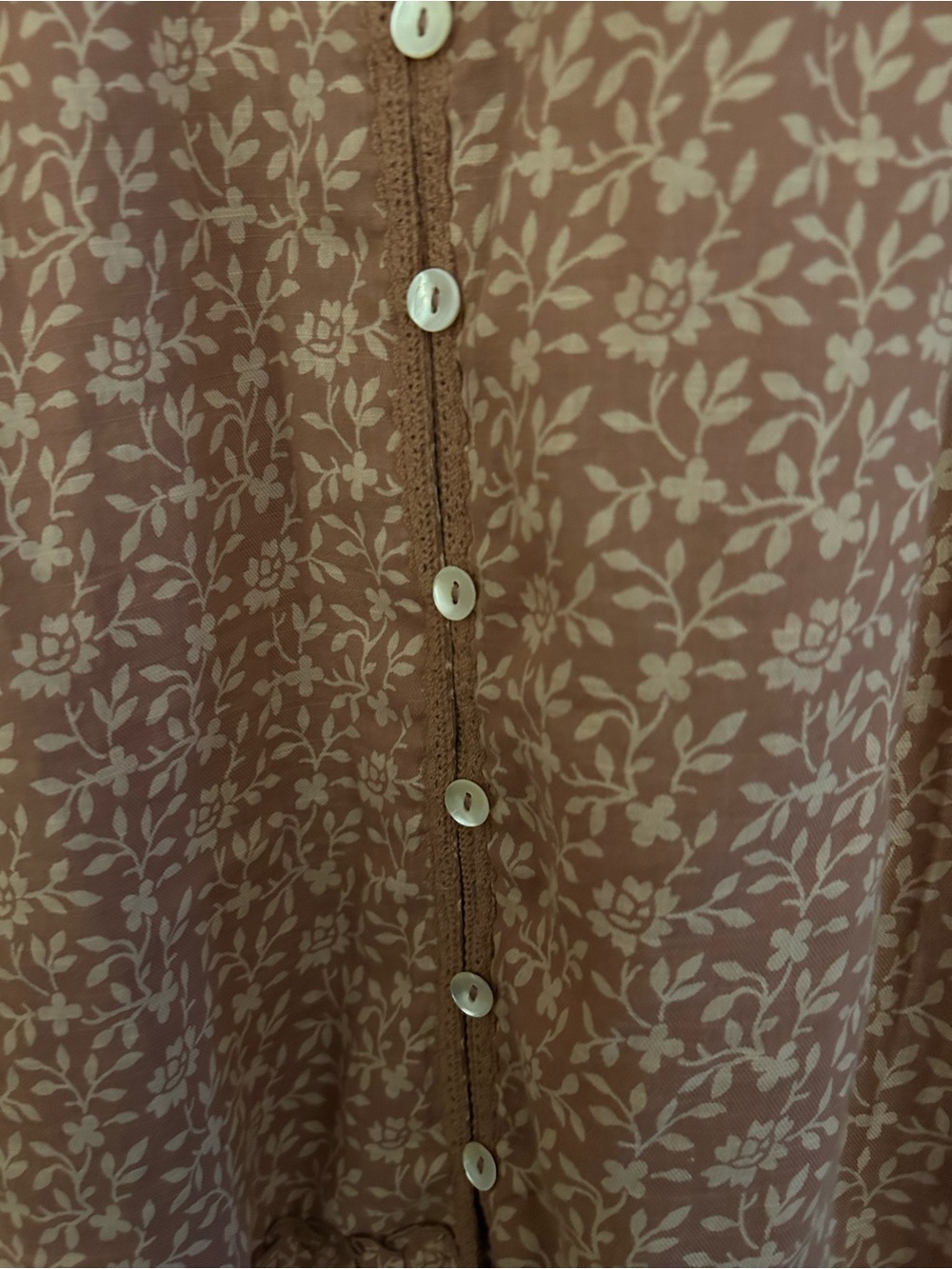 April Cornell Brown Floral Button-Front Women's Tunic - Picture 5 of 9